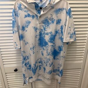 Pinehurst Men's Blue Tie-Dye Polo Shirt